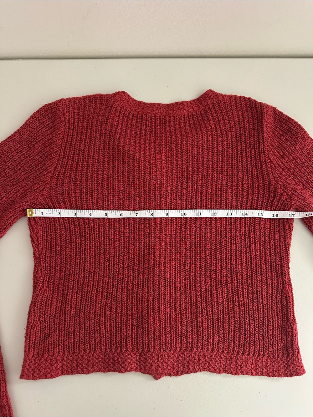 Peruvian Connection Pima Cotton Cardigan Button Knit Sweater Size Small Boho Red - Picture 5 of 7